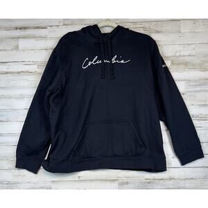 Columbia Men's Pullover Hoodie Sweatshirt Size XXL 2XL Black White Spellout